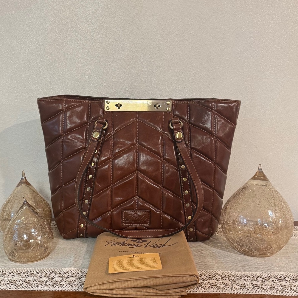 🔥New With Tags!! Beautiful Patricia Nash new Brown Italian  Leather Tote Bag🔥 - Picture 4 of 9